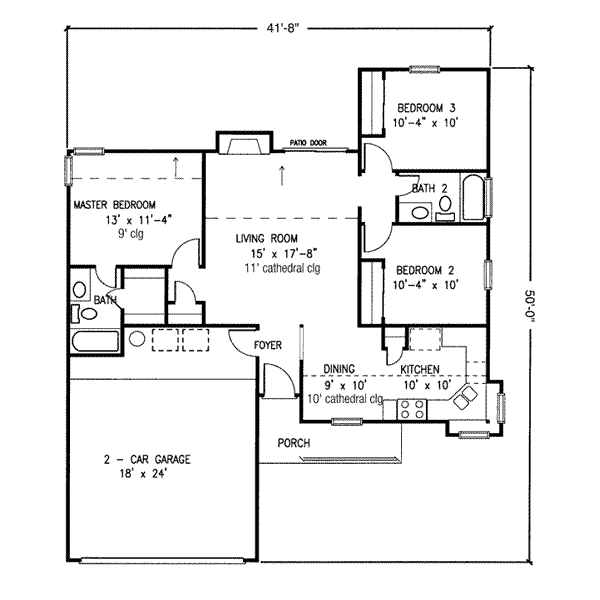 Architectural House Design - Ranch Floor Plan - Main Floor Plan #410-163