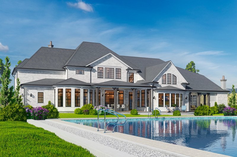 Dream House Plan - Exterior - Rear Elevation 1 for European House Plan #54-696 - 5 bed, 5 bath