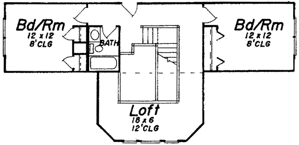 Victorian Floor Plan - Upper Floor Plan #52-182