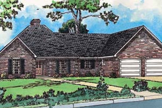 Exterior - Front Elevation for Traditional House Plan #16-124 - 3 bed, 2 bath