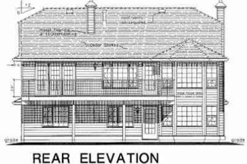 House Design - Exterior - Rear Elevation for Traditional House Plan #18-9242 - 4 bed, 2 bath