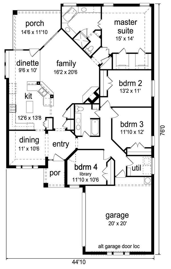 House Plan Design - Traditional Floor Plan - Main Floor Plan #84-615