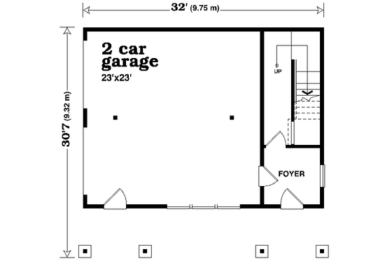 Floor Plan - Main Floor for Bungalow House Plan #47-638 - 1 bed, 1 bath