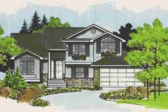 Exterior - Front Elevation for Traditional House Plan #308-145 - 3 bed, 2.5 bath