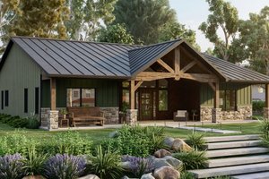 Exterior - Front Elevation for Country House Plan #1064-360 - 3 bed, 2 bath