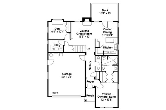 Floor Plan - Main Floor for Traditional House Plan #124-860 - 3 bed, 2.5 bath