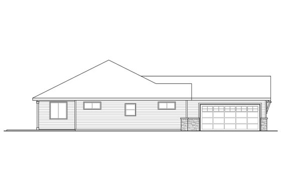 Exterior - Other Elevation for Ranch House Plan #124-1096 - 3 bed, 2 bath