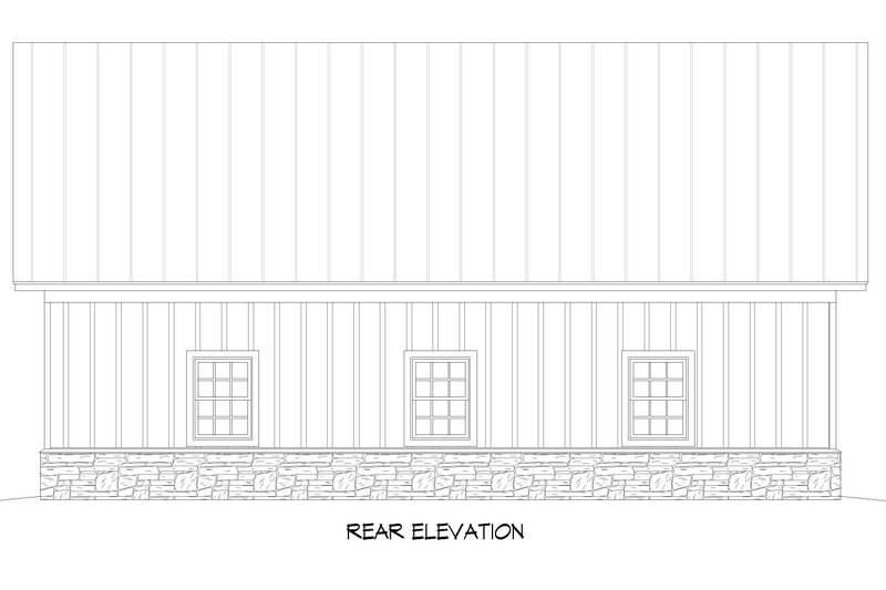 Architectural House Design - Exterior - Rear Elevation for Traditional House Plan #932-617, 0 bath