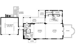 Floor Plan - Main Floor for Mediterranean House Plan #1058-174 - 4 bed, 3.5 bath