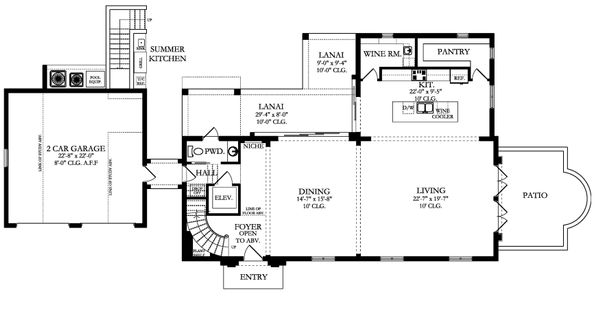 House Plan Design - Mediterranean Floor Plan - Main Floor Plan #1058-174