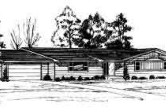Exterior - Front Elevation for Ranch House Plan #312-560 - 3 bed, 2 bath