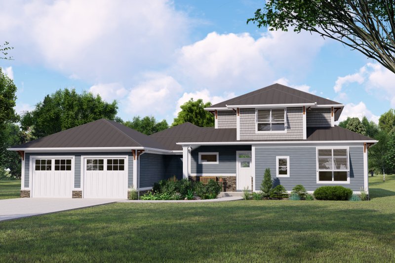 Dream House Plan - Prairie Exterior - Front Elevation Plan #1064-169