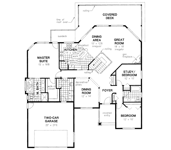 House Plan Design - Cottage Floor Plan - Main Floor Plan #18-315