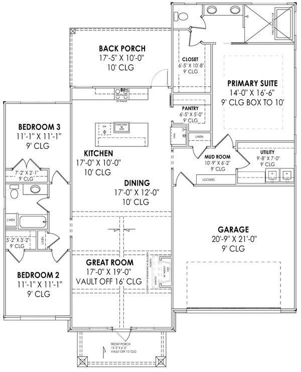 Dream House Plan - Country Floor Plan - Main Floor Plan #1096-111