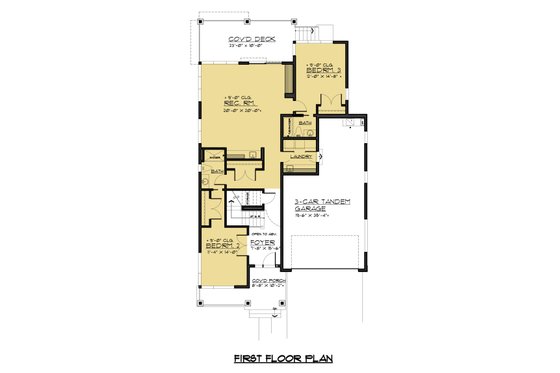 Floor Plan - Main Floor for Contemporary House Plan #1066-54 - 3 bed, 3 bath