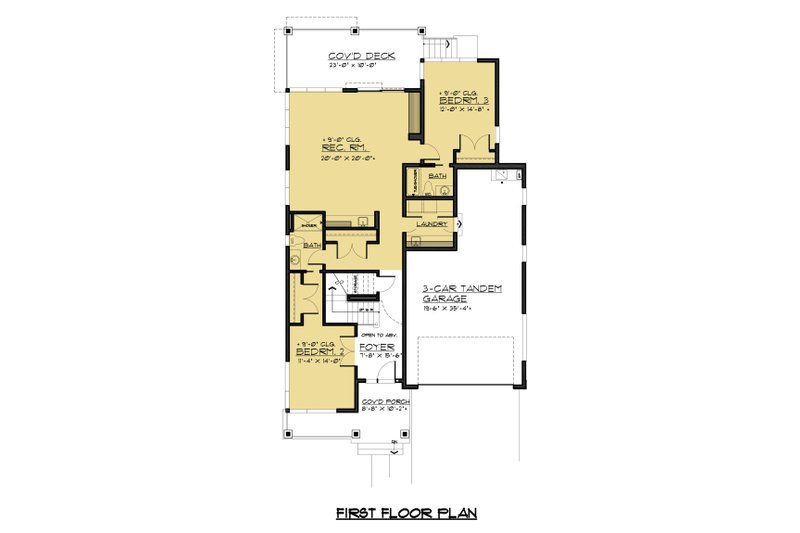 House Design - Floor Plan - Main Floor for Contemporary House Plan #1066-54 - 3 bed, 3 bath