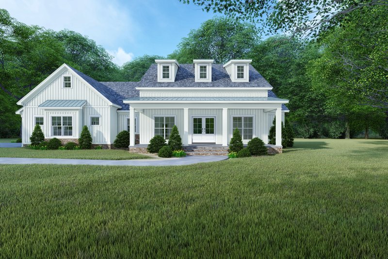 House Blueprint - Exterior - Front Elevation for Farmhouse House Plan #923-462 - 4 bed, 3.5 bath