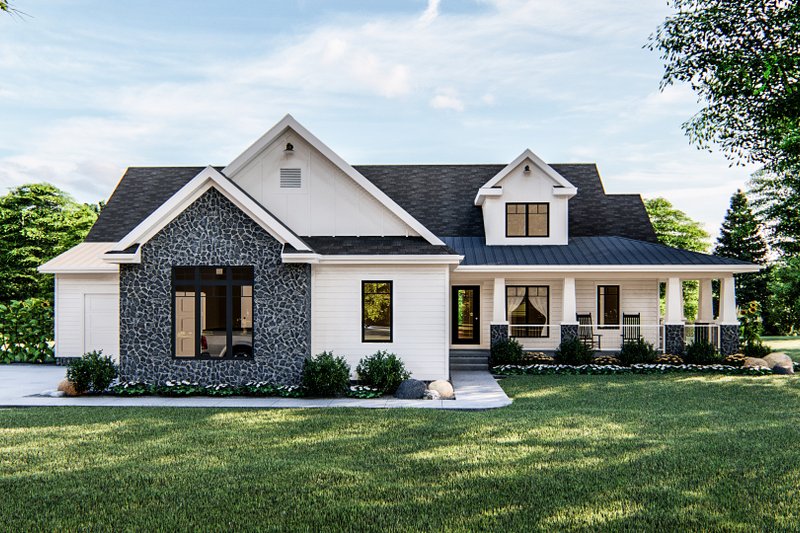 Dream House Plan - Farmhouse Exterior - Front Elevation Plan #455-215