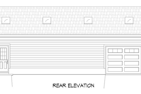 Exterior - Rear Elevation for Country House Plan #932-165, 0.5 bath