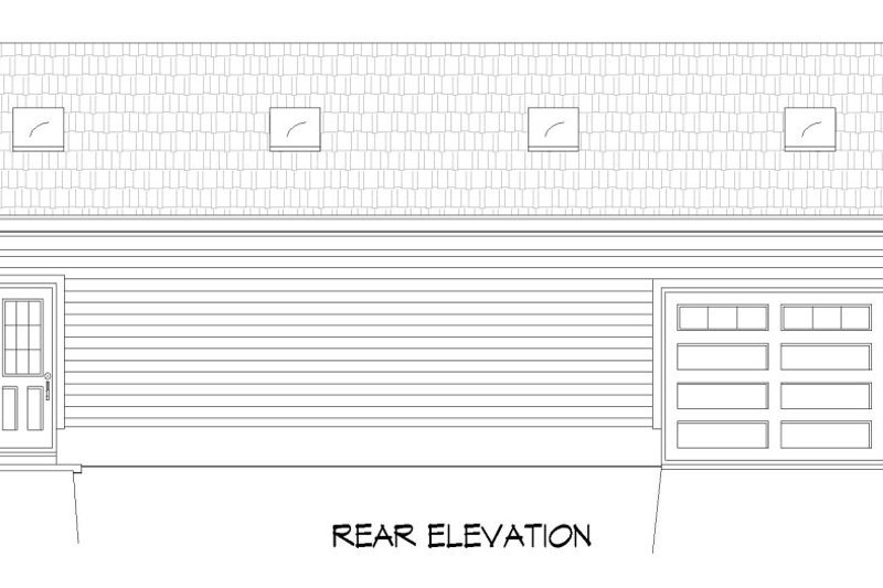 Architectural House Design - Exterior - Rear Elevation for Country House Plan #932-165, 0.5 bath