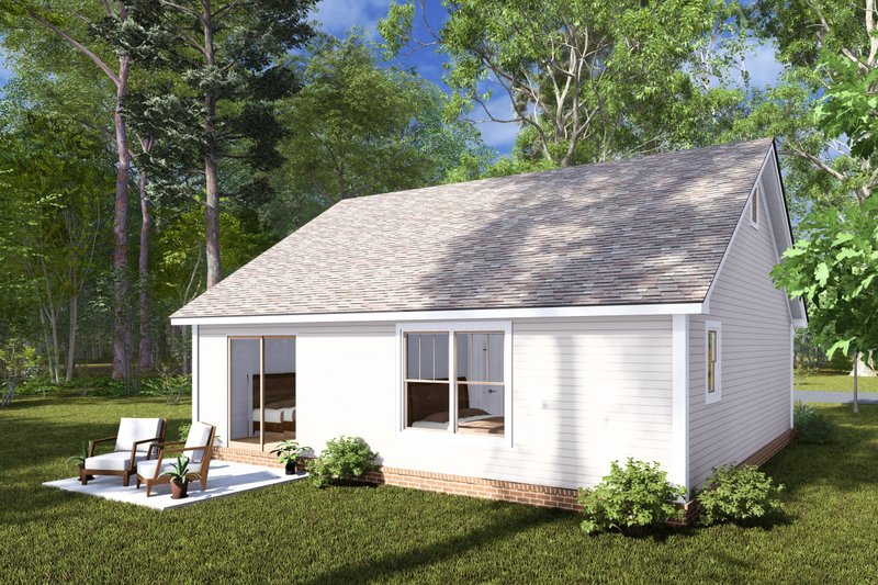 House Design - Exterior - Rear Elevation for Cottage House Plan #513-2273 - 2 bed, 2 bath