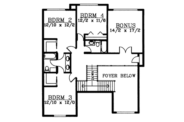 Architectural House Design - Traditional Floor Plan - Upper Floor Plan #97-215