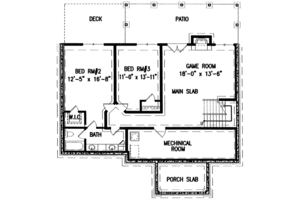 Floor Plan - Lower Floor for Country House Plan #54-106 - 3 bed, 2.5 bath