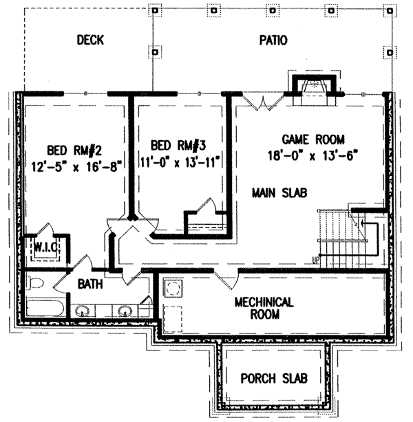 House Design - Country Floor Plan - Lower Floor Plan #54-106