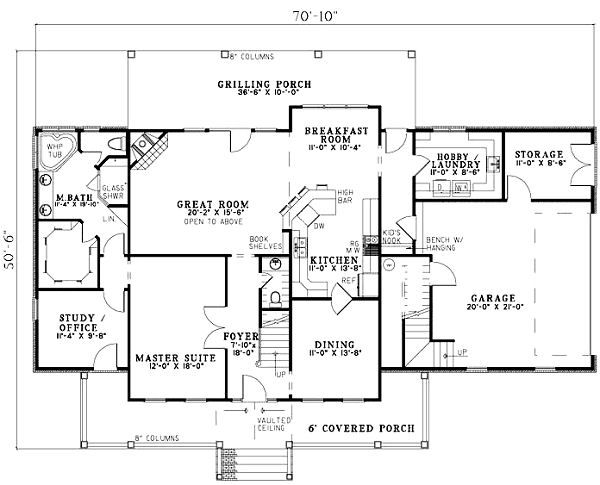 House Blueprint - Traditional Floor Plan - Main Floor Plan #17-1179