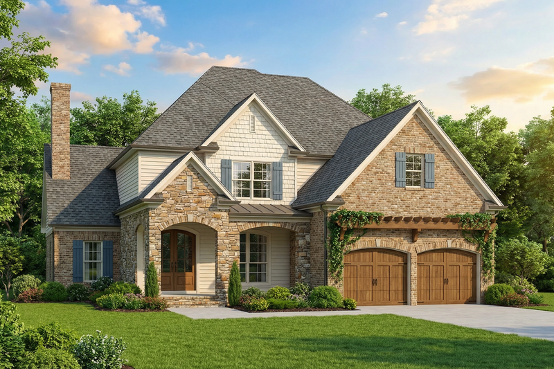 Dream House Plan - European Exterior - Front Elevation Plan #17-2415