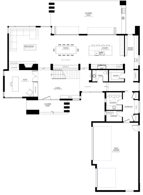 Architectural House Design - Modern Floor Plan - Main Floor Plan #1114-100