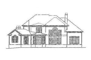 Exterior - Rear Elevation for Traditional House Plan #54-113 - 4 bed, 3.5 bath