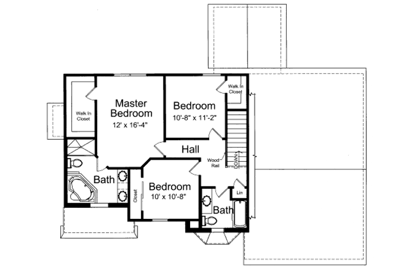 Architectural House Design - Floor Plan - Upper Floor for Country House Plan #46-452 - 3 bed, 2.5 bath