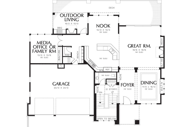 Home Plan - Contemporary house plan main level
