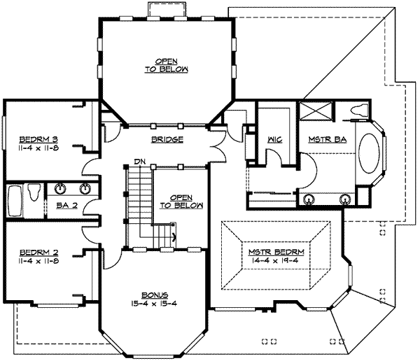 Craftsman Floor Plan - Upper Floor Plan #132-145