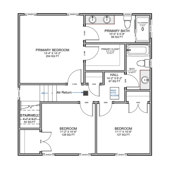 Craftsman Floor Plan - Upper Floor Plan #1116-37