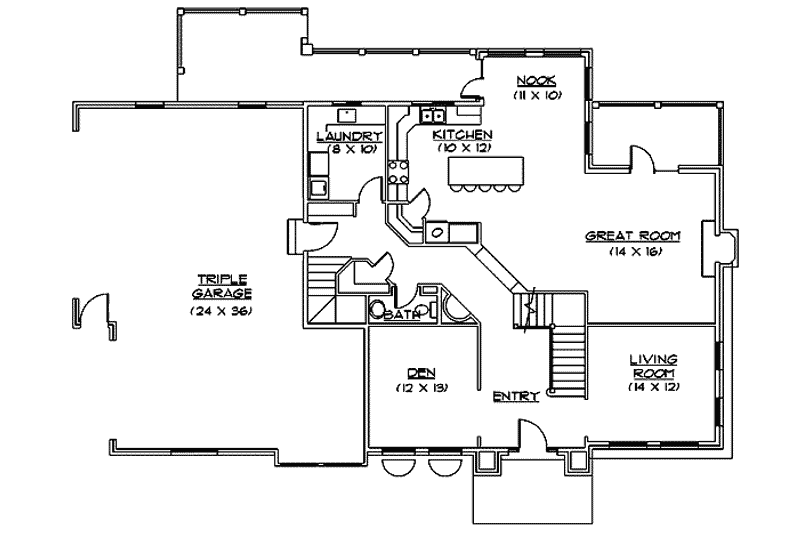 Dream House Plan - Floor Plan - Main Floor for Country House Plan #5-196 - 5 bed, 3.5 bath