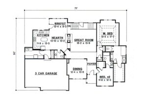 Floor Plan - Main Floor for European House Plan #67-442 - 4 bed, 5 bath