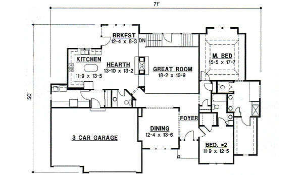 European Floor Plan - Main Floor Plan #67-442