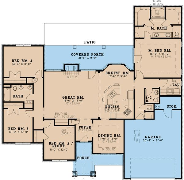 Dream House Plan - Craftsman Floor Plan - Main Floor Plan #923-24