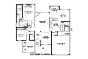 Floor Plan - Main Floor for European House Plan #81-1522 - 3 bed, 2 bath