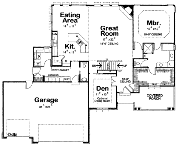Bungalow Floor Plan - Main Floor Plan #20-1759