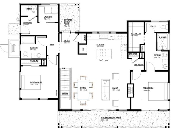 House Blueprint - Modern Floor Plan - Main Floor Plan #895-159