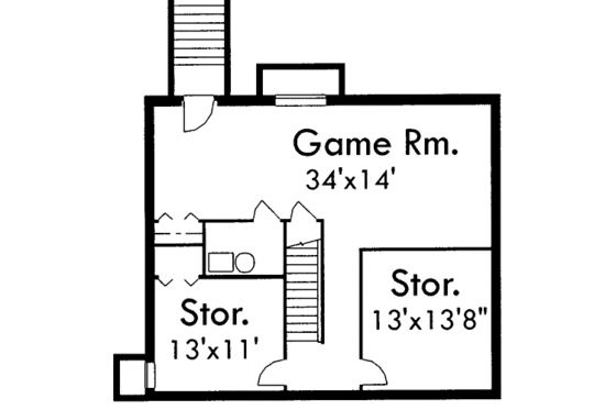 Floor Plan - Lower Floor for Country House Plan #303-353 - 4 bed, 2 bath