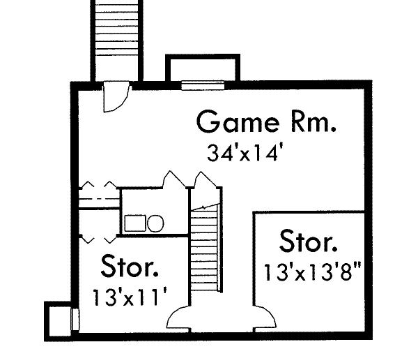 Country Floor Plan - Lower Floor Plan #303-353