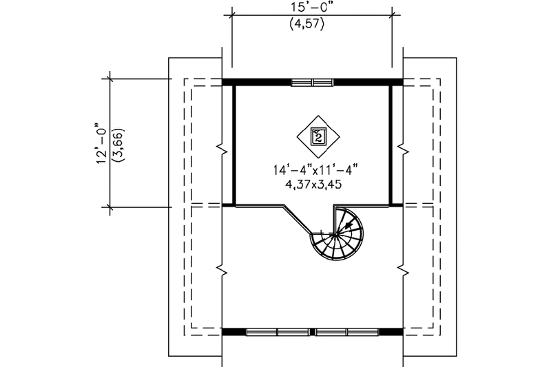 Dream House Plan - Floor Plan - Upper Floor for Modern House Plan #25-2301 - 2 bed, 1 bath