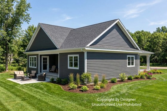 Exterior - Rear Elevation for Farmhouse House Plan #51-1532 - 3 bed, 2.5 bath