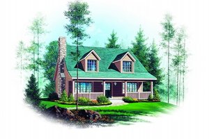 Cottage Exterior - Front Elevation Plan #22-218