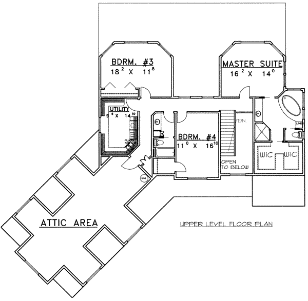 Architectural House Design - European Floor Plan - Upper Floor Plan #117-439