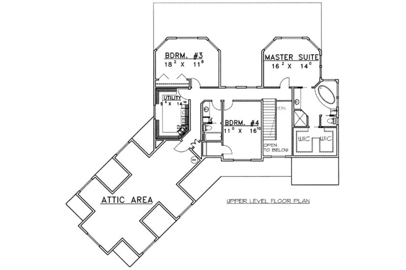Home Plan - Floor Plan - Upper Floor 1 for European House Plan #117-439 - 4 bed, 3.5 bath
